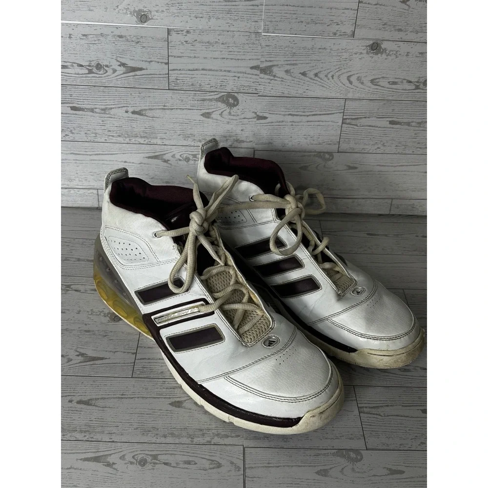 Adidas Climacool 2007 Basketball Shoes Mens Size 13 White Maroon Sneakers